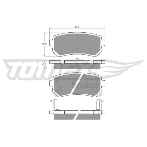 Sada brzdových platničiek kotúčovej brzdy TOMEX Brakes TX 15-66