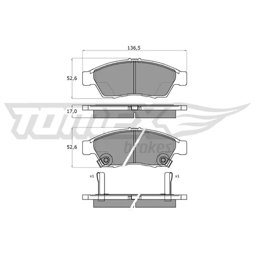 Sada brzdových platničiek kotúčovej brzdy TOMEX Brakes TX 16-08