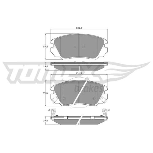 Sada brzdových platničiek kotúčovej brzdy TOMEX Brakes TX 16-33