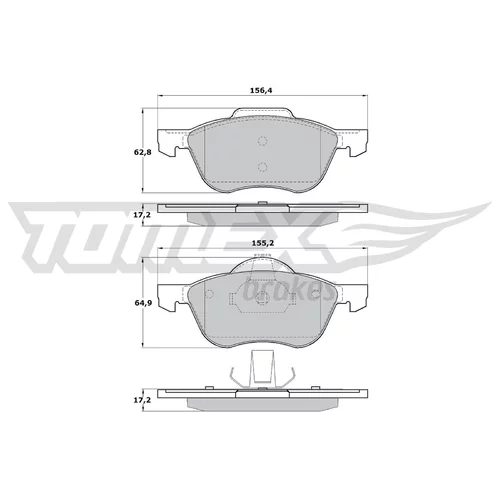 Sada brzdových platničiek kotúčovej brzdy TOMEX Brakes TX 17-27