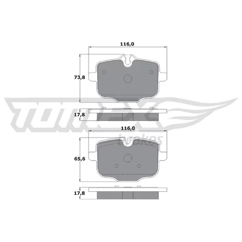 Sada brzdových platničiek kotúčovej brzdy TOMEX Brakes TX 17-36