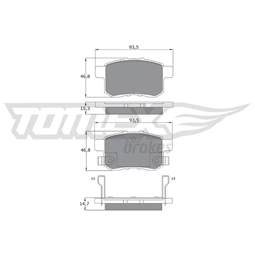 Sada brzdových platničiek kotúčovej brzdy TOMEX Brakes TX 17-54