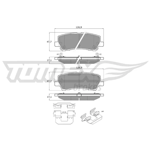 Sada brzdových platničiek kotúčovej brzdy TOMEX Brakes TX 18-97