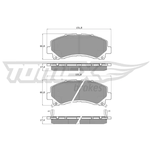 Sada brzdových platničiek kotúčovej brzdy TOMEX Brakes TX 19-00