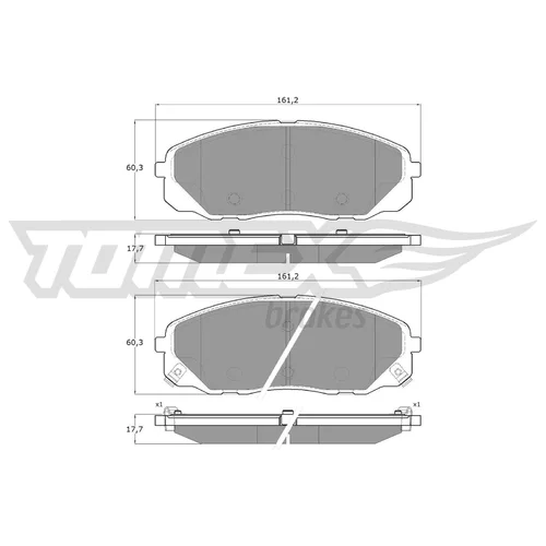 Sada brzdových platničiek kotúčovej brzdy TOMEX Brakes TX 19-68
