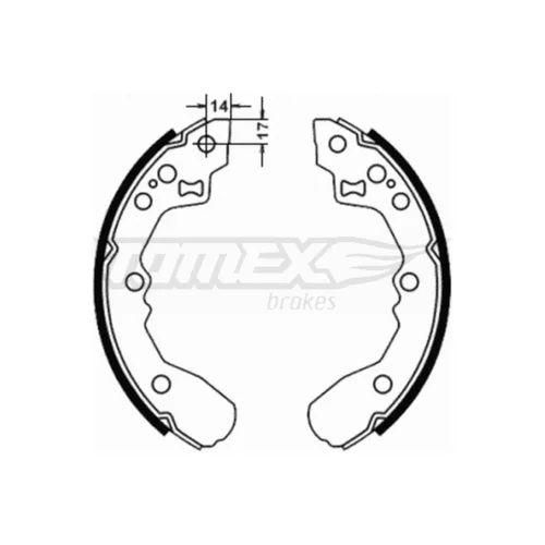 Sada brzdových čeľustí TOMEX Brakes TX 21-78