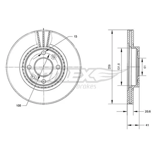 Brzdový kotúč TOMEX Brakes TX 70-10