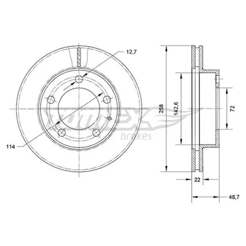 Brzdový kotúč TOMEX Brakes TX 70-70