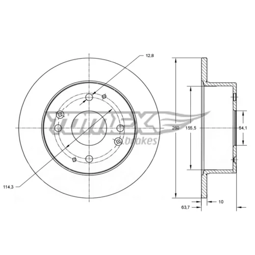 Brzdový kotúč TOMEX Brakes TX 71-85