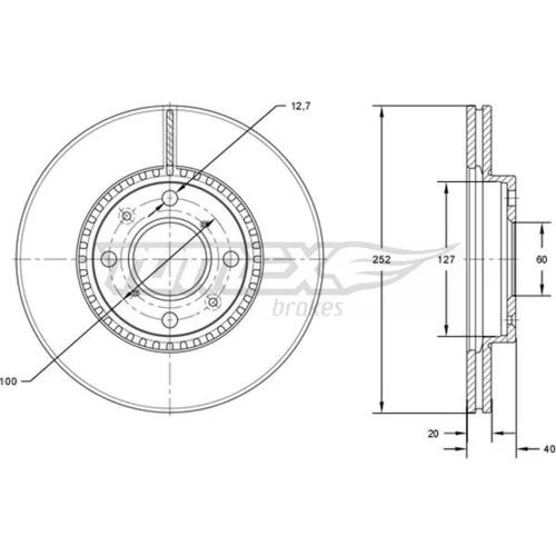 Brzdový kotúč TOMEX Brakes TX 72-14