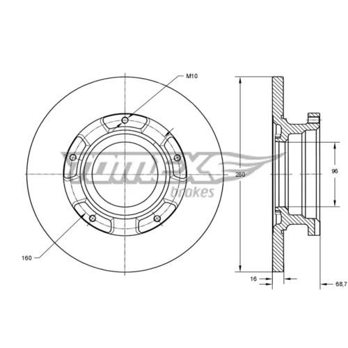 Brzdový kotúč TOMEX Brakes TX 72-17