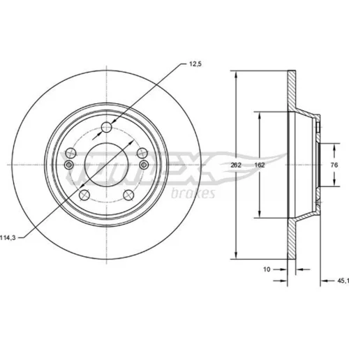 Brzdový kotúč TOMEX Brakes TX 72-58