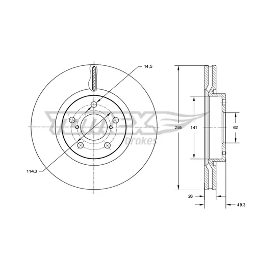 Brzdový kotúč TOMEX Brakes TX 73-23