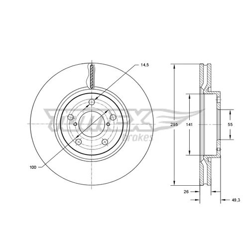 Brzdový kotúč TOMEX Brakes TX 73-25