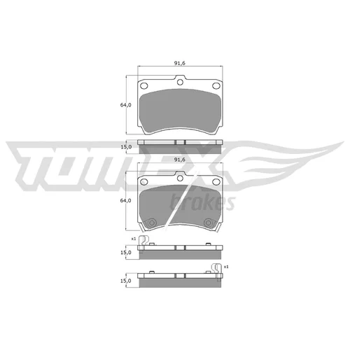 Sada brzdových platničiek kotúčovej brzdy TOMEX Brakes TX 10-91