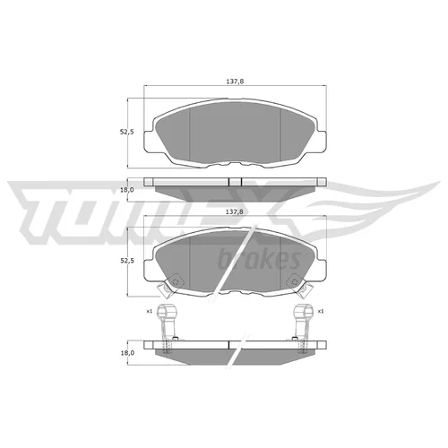 Sada brzdových platničiek kotúčovej brzdy TOMEX Brakes TX 10-98