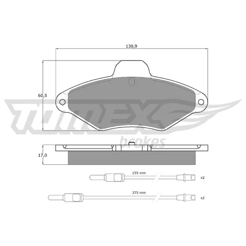 Sada brzdových platničiek kotúčovej brzdy TOMEX Brakes TX 11-90