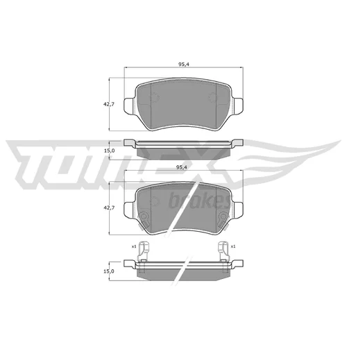 Sada brzdových platničiek kotúčovej brzdy TOMEX Brakes TX 12-97