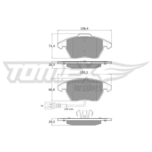 Sada brzdových platničiek kotúčovej brzdy TOMEX Brakes TX 13-11