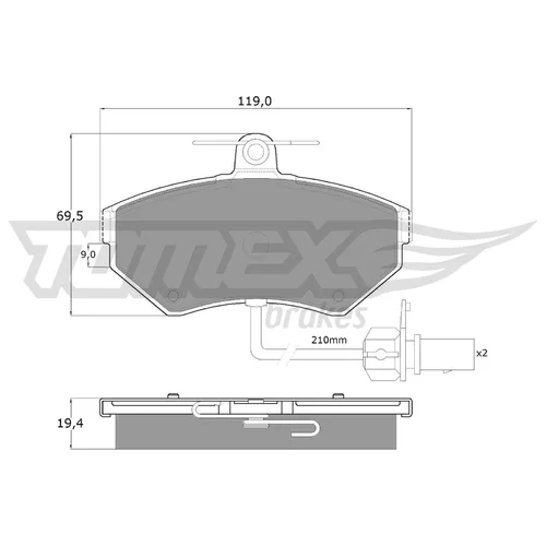 Sada brzdových platničiek kotúčovej brzdy TOMEX Brakes TX 13-121