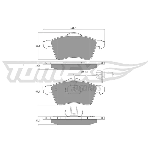 Sada brzdových platničiek kotúčovej brzdy TOMEX Brakes TX 13-911