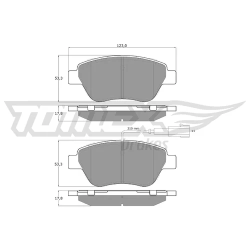 Sada brzdových platničiek kotúčovej brzdy TOMEX Brakes TX 14-44