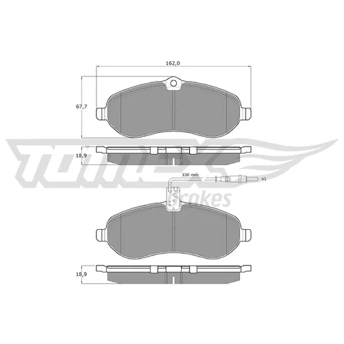 Sada brzdových platničiek kotúčovej brzdy TOMEX Brakes TX 14-83