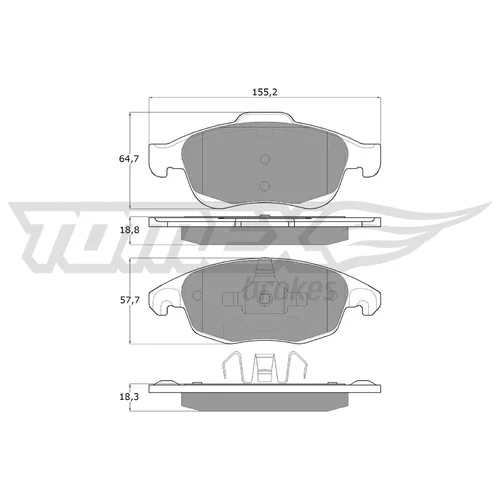 Sada brzdových platničiek kotúčovej brzdy TOMEX Brakes TX 14-84