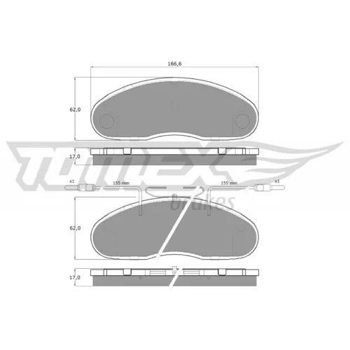 Sada brzdových platničiek kotúčovej brzdy TOMEX Brakes TX 15-18