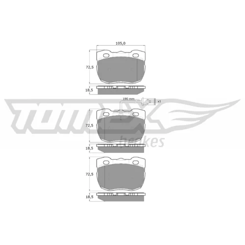 Sada brzdových platničiek kotúčovej brzdy TOMEX Brakes TX 16-23