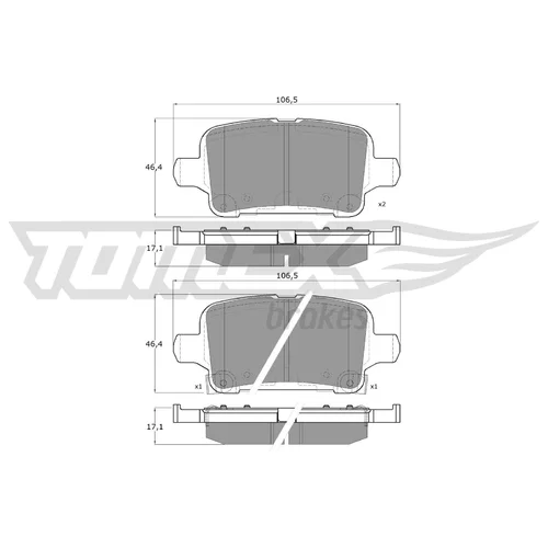 Sada brzdových platničiek kotúčovej brzdy TOMEX Brakes TX 17-88