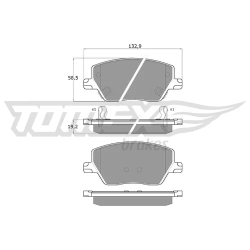 Sada brzdových platničiek kotúčovej brzdy TOMEX Brakes TX 18-09