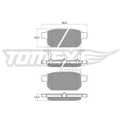 Sada brzdových platničiek kotúčovej brzdy TOMEX Brakes TX 18-14