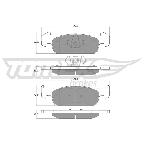 Sada brzdových platničiek kotúčovej brzdy TOMEX Brakes TX 18-62