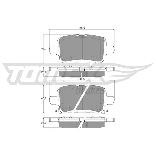 Sada brzdových platničiek kotúčovej brzdy TOMEX Brakes TX 19-11