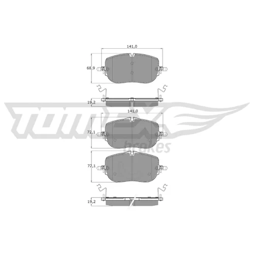 Sada brzdových platničiek kotúčovej brzdy TOMEX Brakes TX 60-52