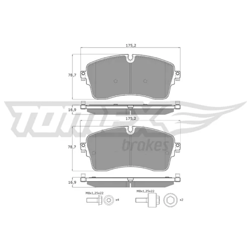 Sada brzdových platničiek kotúčovej brzdy TOMEX Brakes TX 60-55