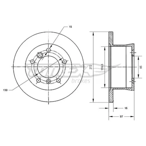 Brzdový kotúč TOMEX Brakes TX 70-35