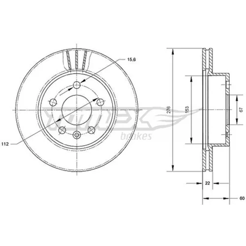 Brzdový kotúč TOMEX Brakes TX 70-52