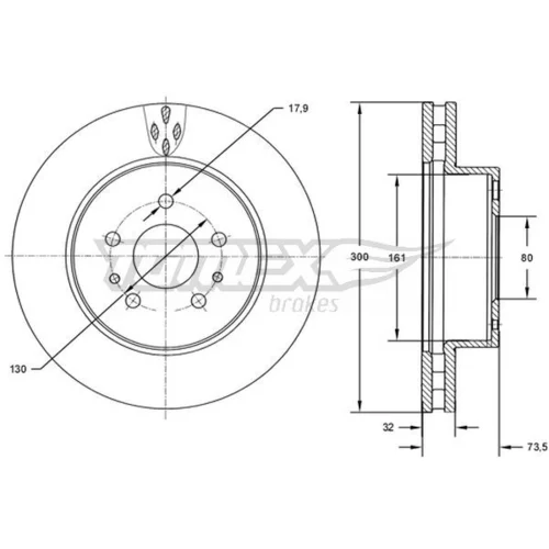 Brzdový kotúč TOMEX Brakes TX 72-57