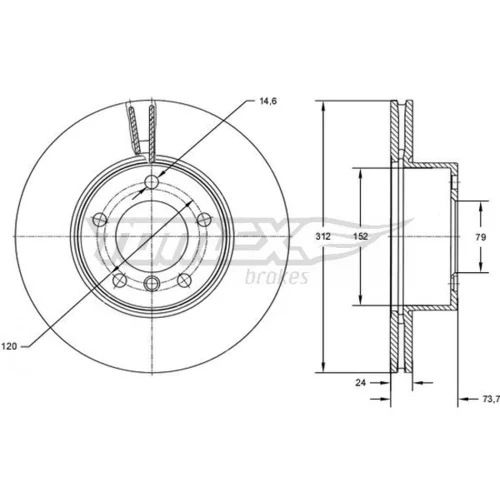 Brzdový kotúč TX 72-78 (TOMEX Brakes)