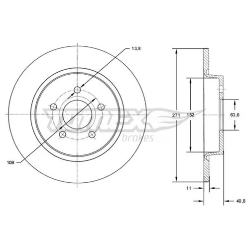 Brzdový kotúč TOMEX Brakes TX 72-98