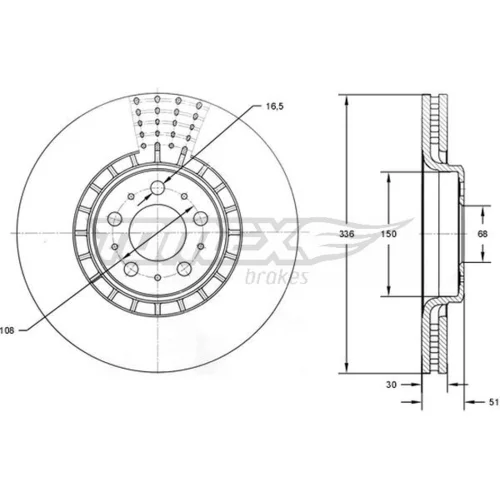 Brzdový kotúč TOMEX Brakes TX 73-09