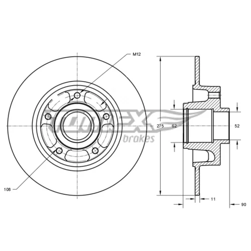 Brzdový kotúč TOMEX Brakes TX 73-591