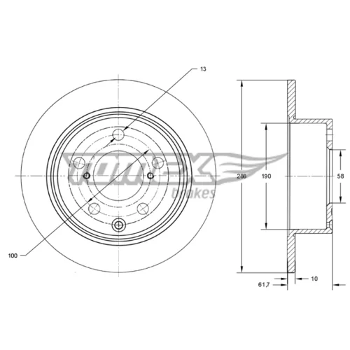 Brzdový kotúč TOMEX Brakes TX 74-15