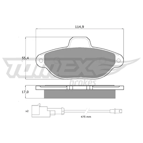 Sada brzdových platničiek kotúčovej brzdy TOMEX Brakes TX 10-721