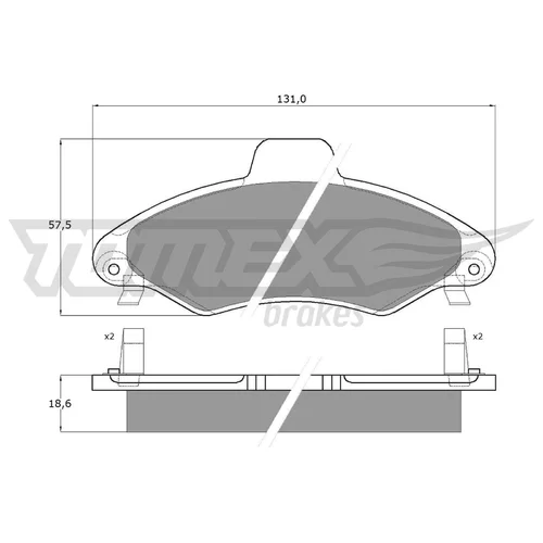 Sada brzdových platničiek kotúčovej brzdy TOMEX Brakes TX 10-821