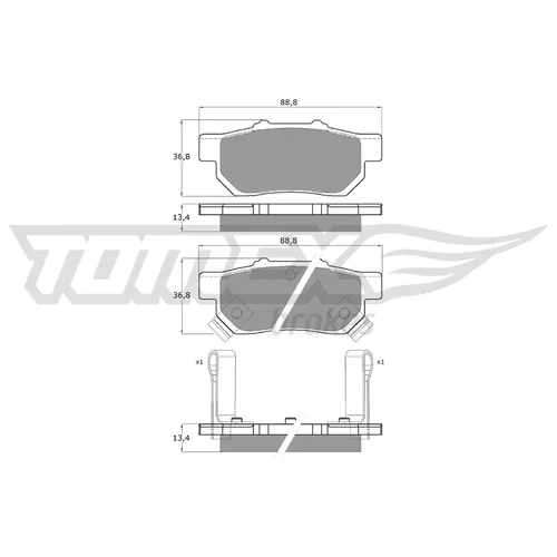 Sada brzdových platničiek kotúčovej brzdy TOMEX Brakes TX 10-99