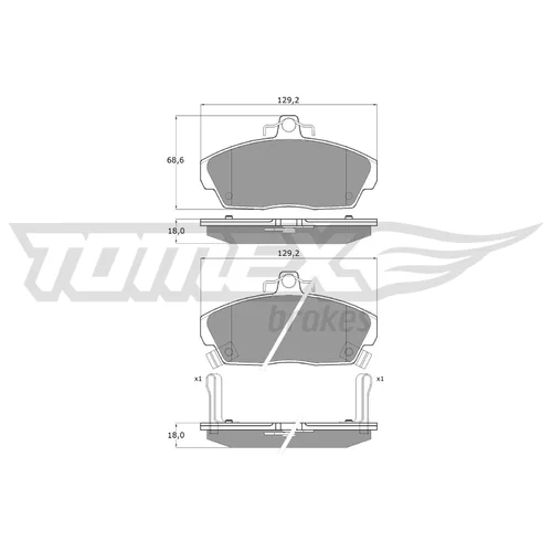 Sada brzdových platničiek kotúčovej brzdy TOMEX Brakes TX 11-51