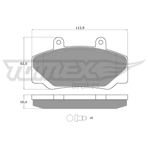 Sada brzdových platničiek kotúčovej brzdy TOMEX Brakes TX 11-67